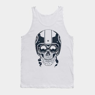 Skull in Racer Helmet Tank Top